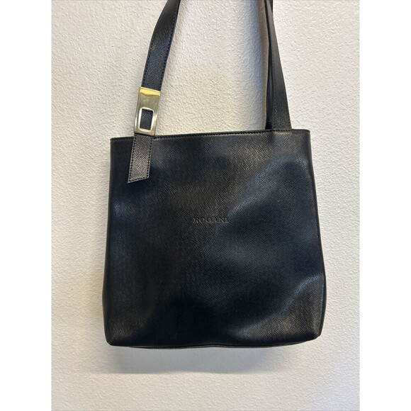 ROGANI Black Italian leather bag Gold Buckle Vintage Authentic Italy - Picture 3 of 13